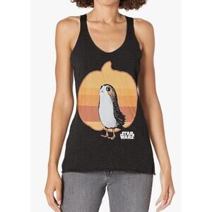 STAR WARS Women's The Last Jedi Halloween PORG Pumpkin Racerback Tank Top
